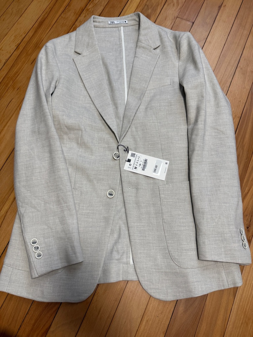 Zara Men Light Beige Tailored Blazer